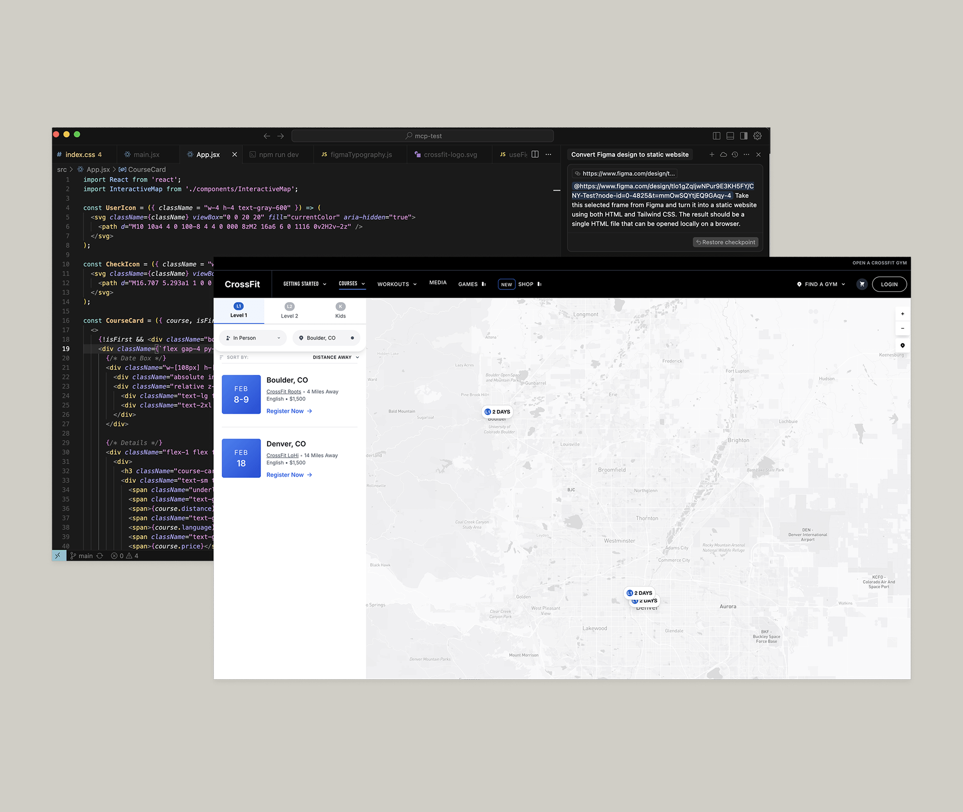 Map code implementation mockup